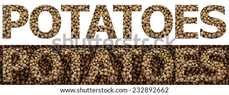 potatoes, font, letter, word, white background,