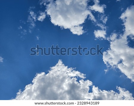 Beautiful white cloud with blue sky natural background.