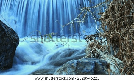 long exposure waterfall in river
