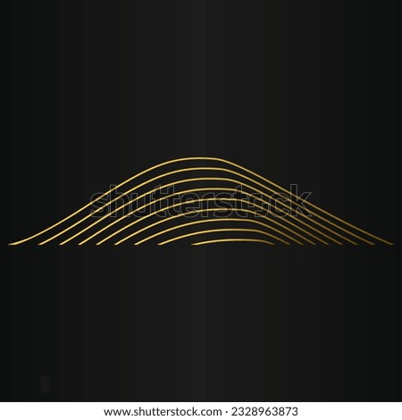 Abstract golden line on black background. 