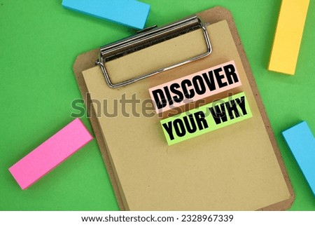 colored paper with the words Discover Your Why