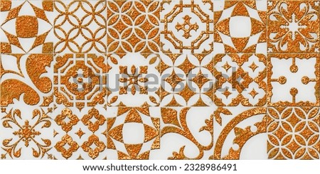 high resolution golden pattern in seamless square, 3d golden pattern