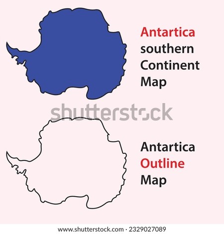 antartica southernmost continent map vector