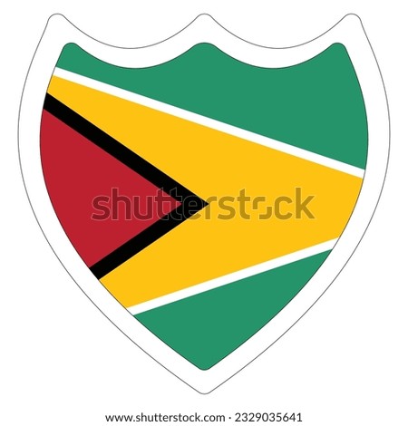 Guyana flag. Flag of Guyana design shape. 