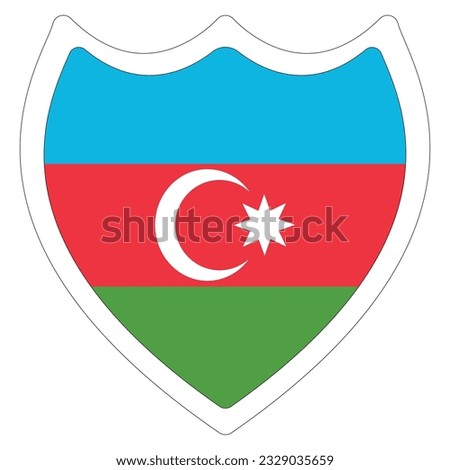 Azerbaijan flag design shape. Flag of Azerbaijan shape