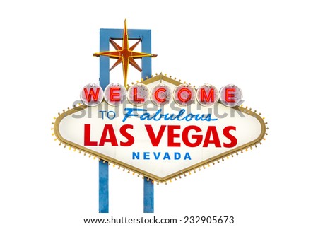 Welcome to Fabulous Las Vegas sign isolated on white
