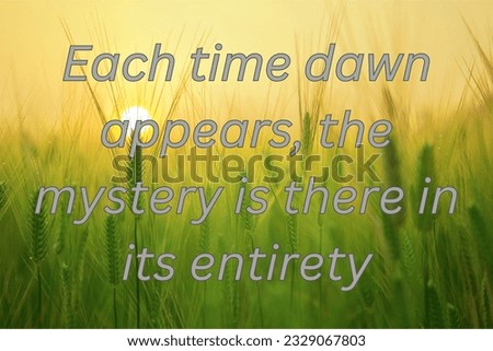 Each time dawn appears, the mystery is there in its entirety - Quote - Poster - Wallpaper