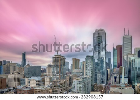 View of city center nice sky of Toronto, Canada
