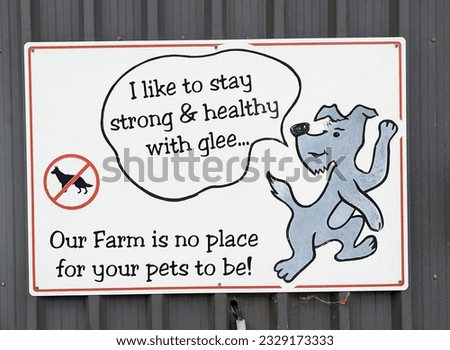 Farm Sign " No Pets Allowed"