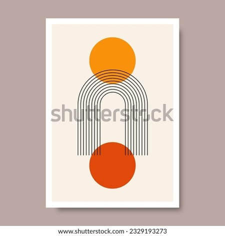 Mid-century abstract contemporary aesthetic background design with geometric balance shapes. Abstract Art Design for prints, covers, wallpapers, wall art. Vector illustration