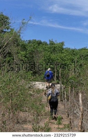 hiking in the mountains, hikers in the northeast, adventure sport, northeast, brazil, people in the woods, trails in brazil