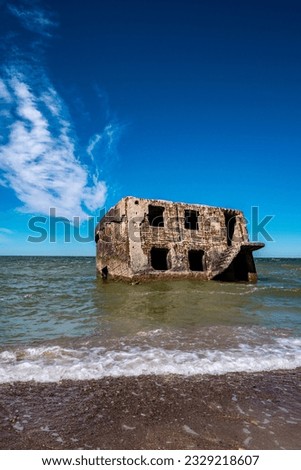 Old war fortification in Karosta (Liepaja, Latvia) surrounded by the Baltic sea during sunny summer day Royalty-Free Stock Photo #2329218607