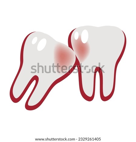 Icon with incorrectly growing tooth. Medical vector illustration
