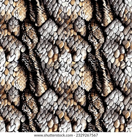 Snake Skin Texture Seamless Pattern Design  Animal Wildlife Background Texture