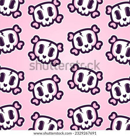feminine skull pattern with pink background. vector pattrern with separated layers.