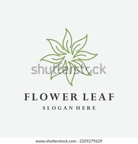 Flower leaf logo icon design template vector illustration