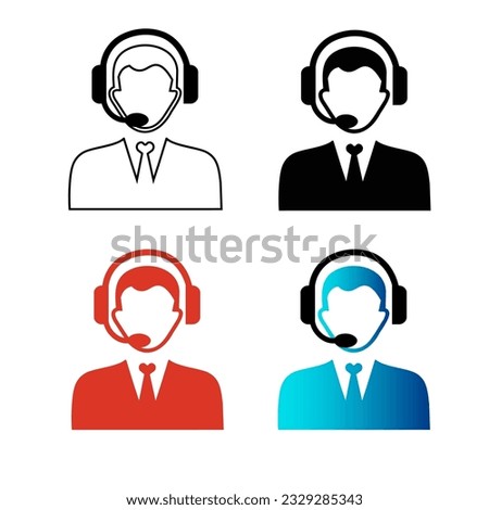 Abstract Customer Support Silhouette Illustration, can be used for business designs, presentation designs or any suitable designs.