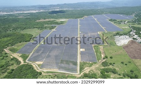 Solar panels with trackers in Dominican Republic