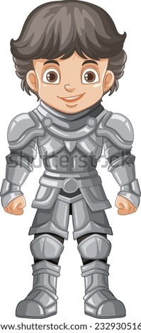 Cartoon knight boy character illustration