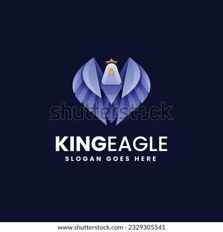 Vector Logo Illustration King Eagle Gradient Colorful Style
