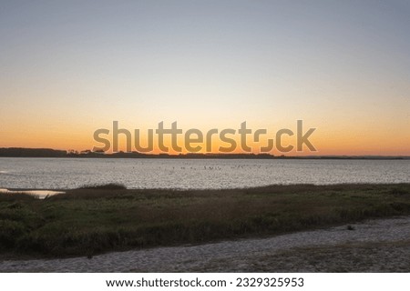 Sunset in the protected area of La Laguna de Rocha in La Paloma, Uruguay.