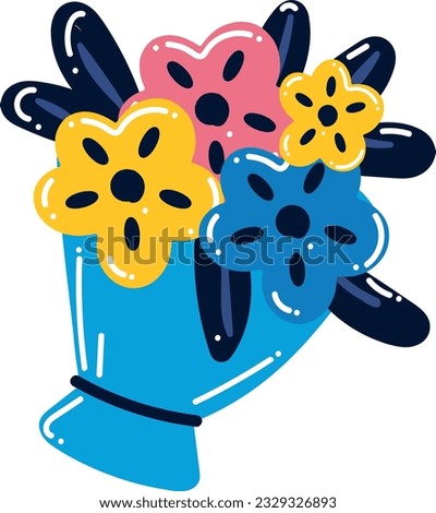 Vector illustration of a bouquet of flowers. Give flowers.