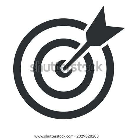 Vector set of target icons. A simple target with an arrow. The darts icon. Getting into the line of the "bullseye" icon.  A collection of goal symbols. Royalty-Free Stock Photo #2329328203