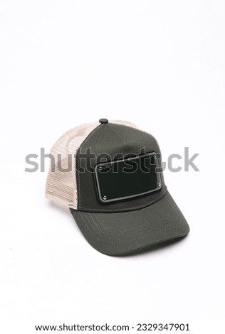 green hat and white background 