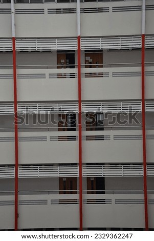 a photo of the window pattern of a high-rise building at a university in Bandung 