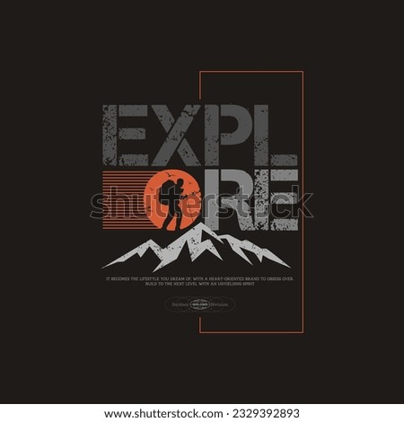 Explore The Outdoors Vintage T shirt design. Royalty-Free Stock Photo #2329392893