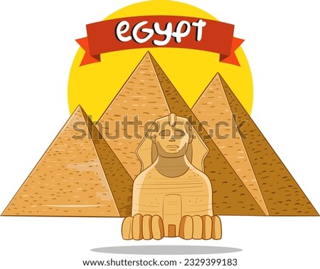 ancient egyptian and pyramids cartoon vector 