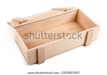 Wooden crate isolated on white background. Clipping path included.