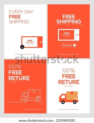 Free shipping pop-up illustration collection