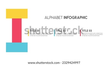 Letter I vector alphabet infographic, Template for presentation