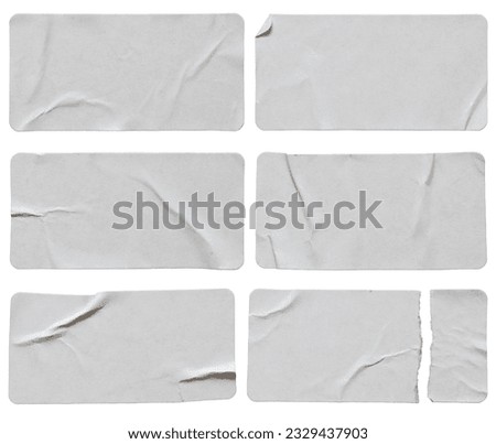 Set of paper rectangular stickers on white background with clipping path Royalty-Free Stock Photo #2329437903