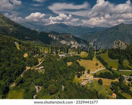 Aerial view of Beautiful natural scenery mountain in Italy