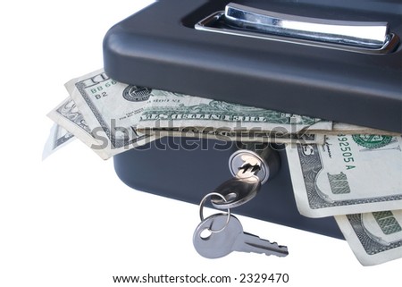 Money in a safe. Clipping path included. Royalty-Free Stock Photo #2329470