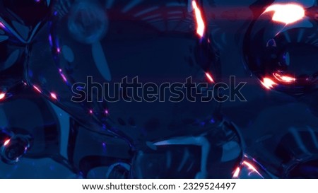 dark blue phantom translucent diamond balls glowing in darkness - photo of nature