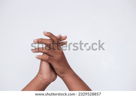 Clap! Male hands clapping on white background