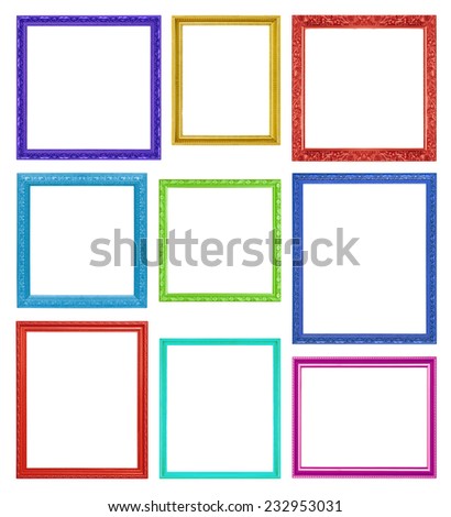 Colorful frames on the white background