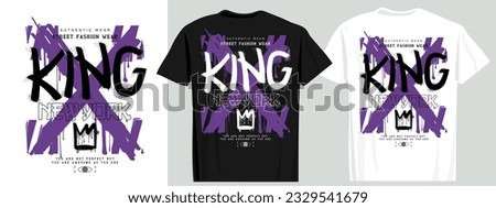 Urban street style grunge king typography crown drawing. Vector illustration design for fashion graphics, t shirts, prints, posters, gifts.