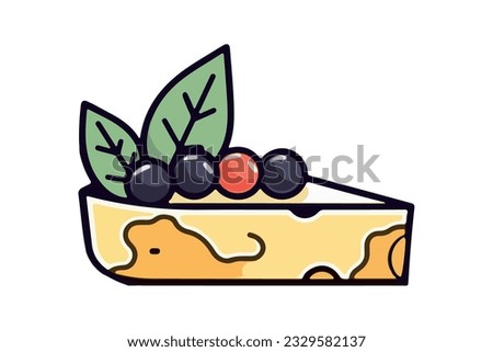 Fresh organic berry dessert, a gourmet delight icon isolated