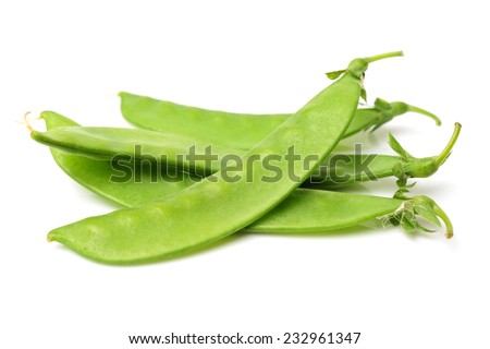Snow peas isolated on white background Royalty-Free Stock Photo #232961347