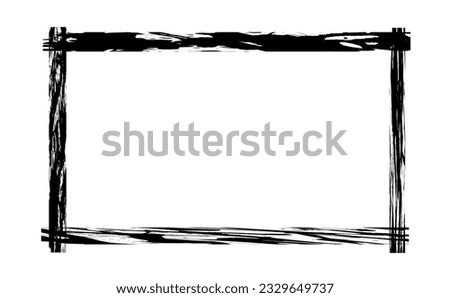 Grunge style frames are black on a white background