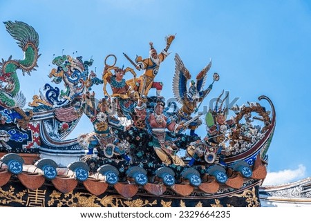 These figurines are placed on top of an old chinese taoist temple as part of the temple structural designs. They usually depict deities or stories of the deities 