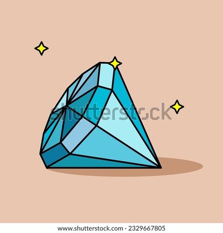 Illustration of a diamond vector. Diamond illustration vector.