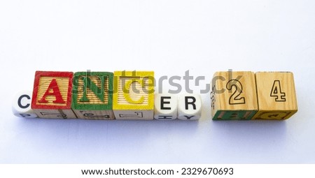 The term cancer 24 visually displayed on a clear background with copy space