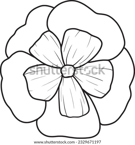 Flower Coloring Page, Flower Line Art Vector. Flower Line Art Element. Flower Clip Art