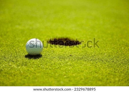 Golf club- ball close to the 18th hole