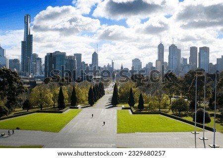 A hilltop view of Melbourne, the Garden City.